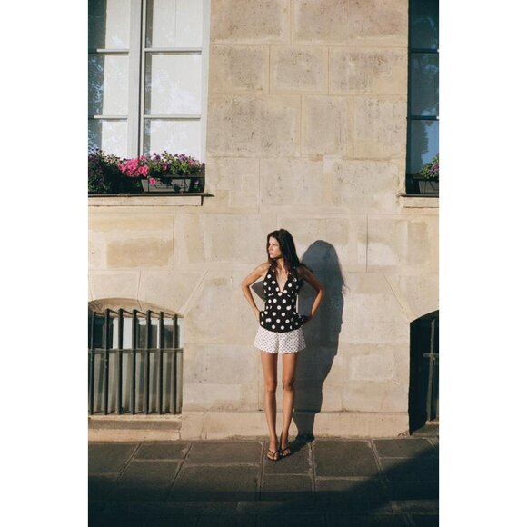 ZARA MINI POLKA DOT SHORTS - Picture 2 of 5